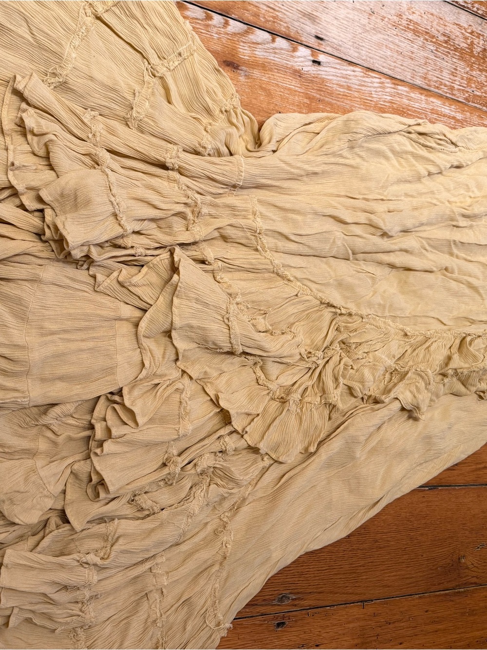 Free People Tiered Ruffle Maxi Dress in Beige